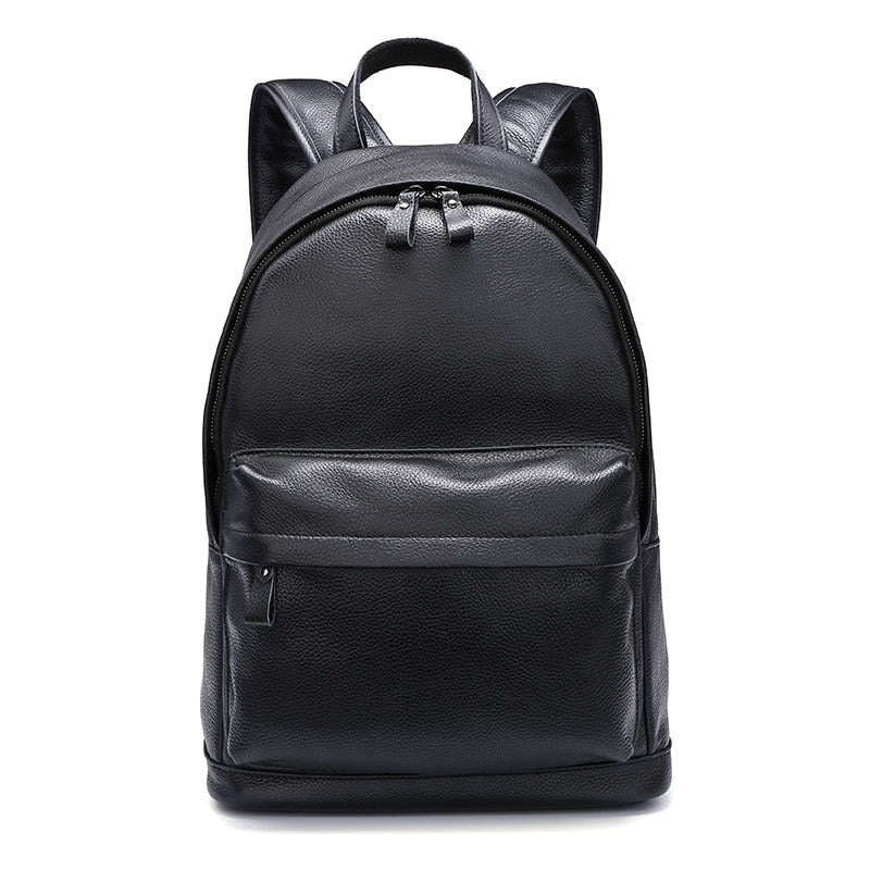 black genuine leather backpack mens Genuine Leather Men Backpacks – Gleoni