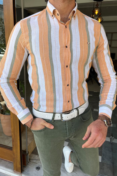 Linen Striped Slim Fit Shirt