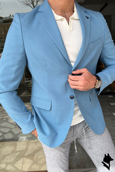 Blue Slim Fit Jacket