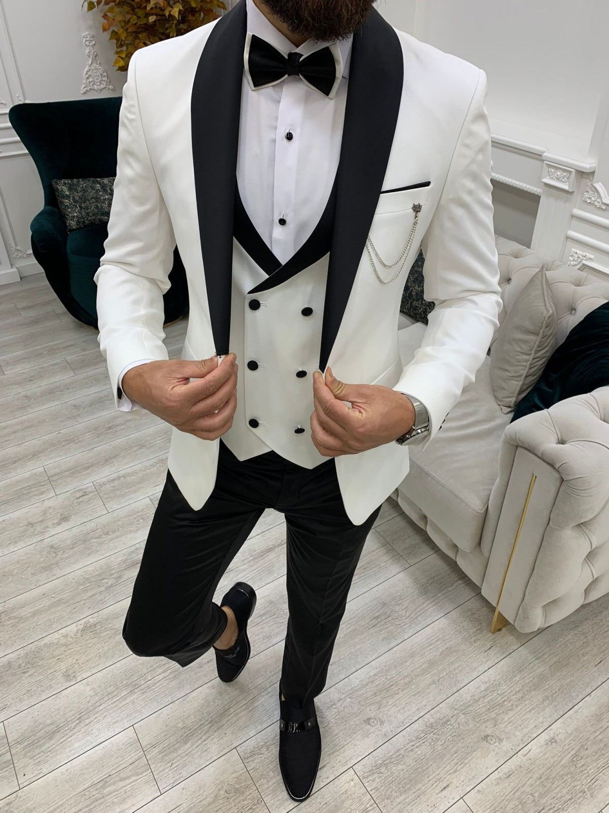 Men's White Suit | Gleoni