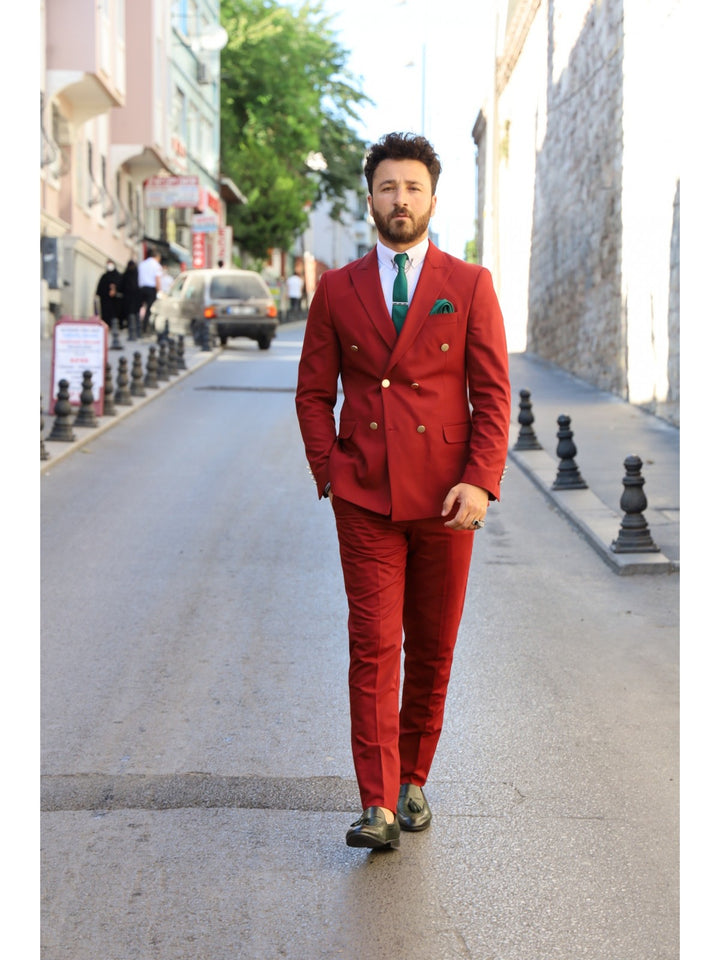 Vins Burgundy Double Breasted Suit – Gleoni
