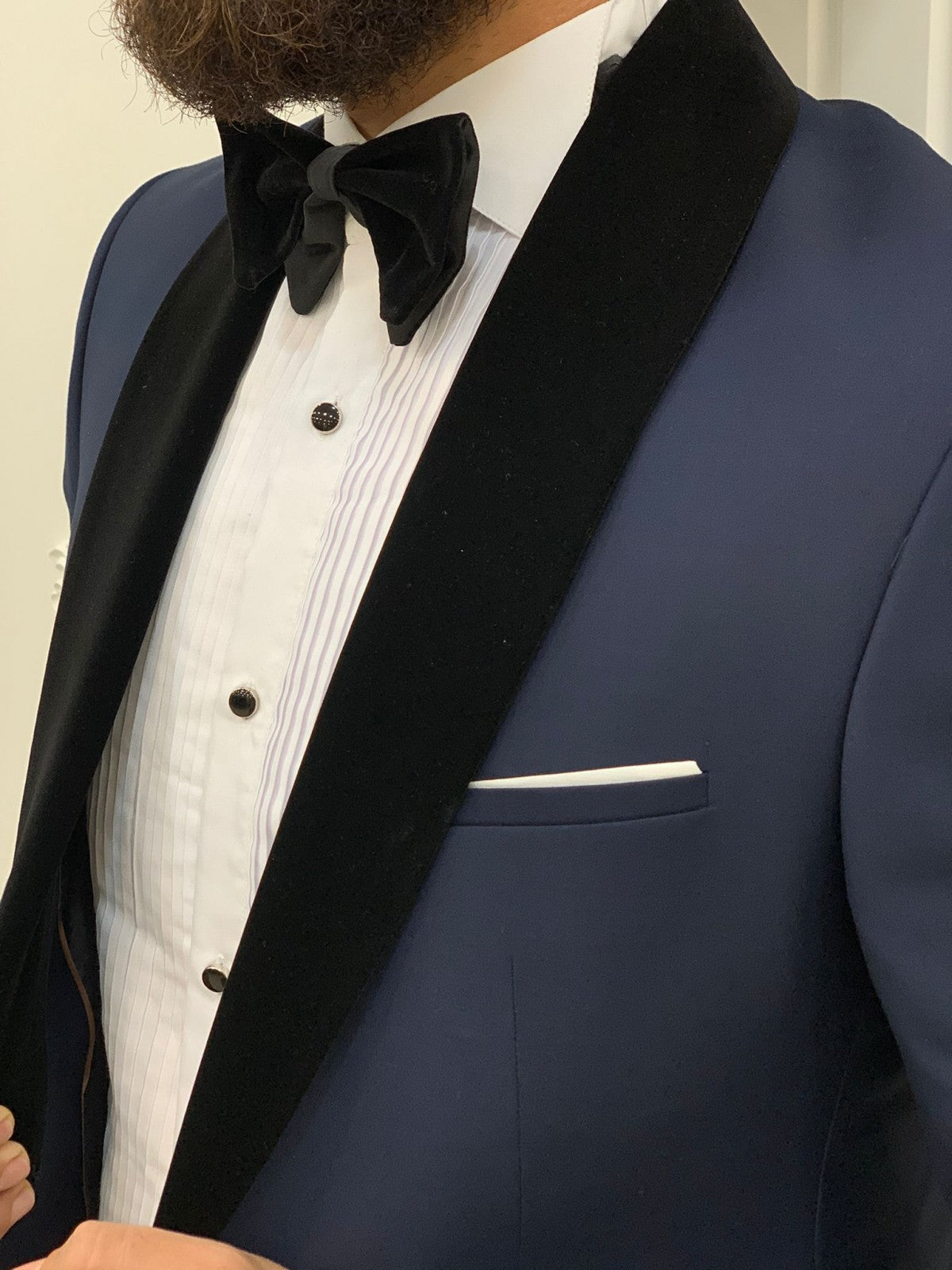 Navy Blue Italian Cut Groom Suit