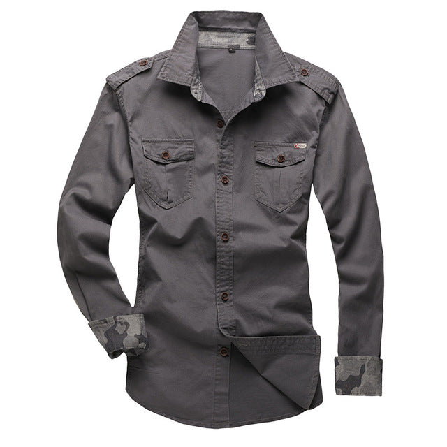 Military Style Shirts Grey / XXL
