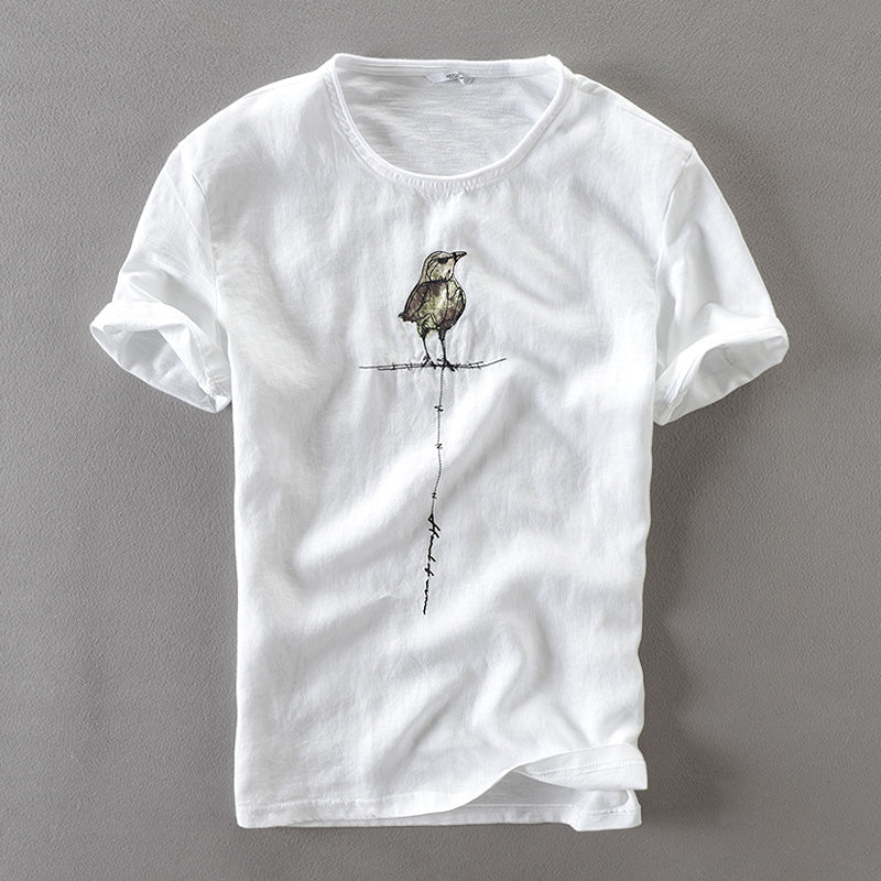 Flax Bird Printed T-shirt