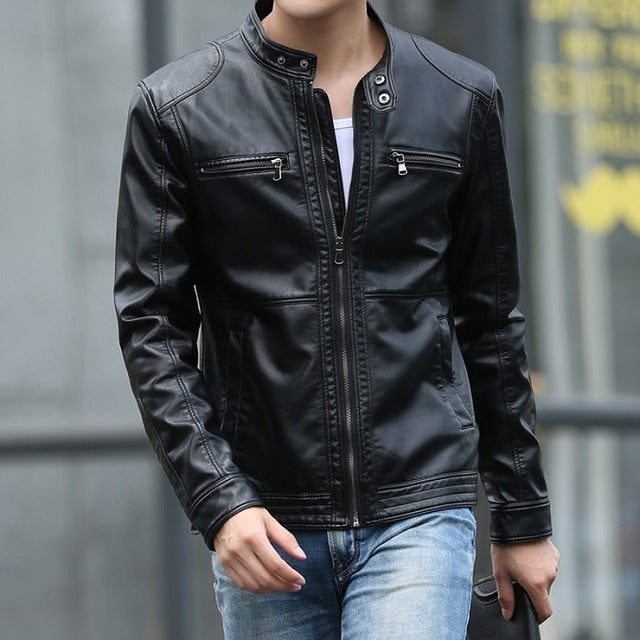 Male Motorcycle Leather Jacket – Gleoni