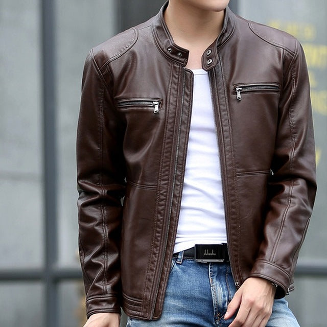 Male Motorcycle Leather Jacket
